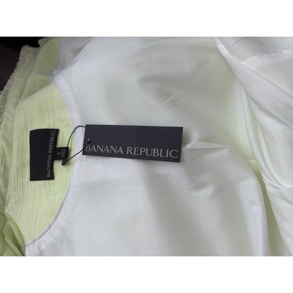Banana Republic - NWT Bright Green Tweed Jacket Size 2 - Picture 7 of 11